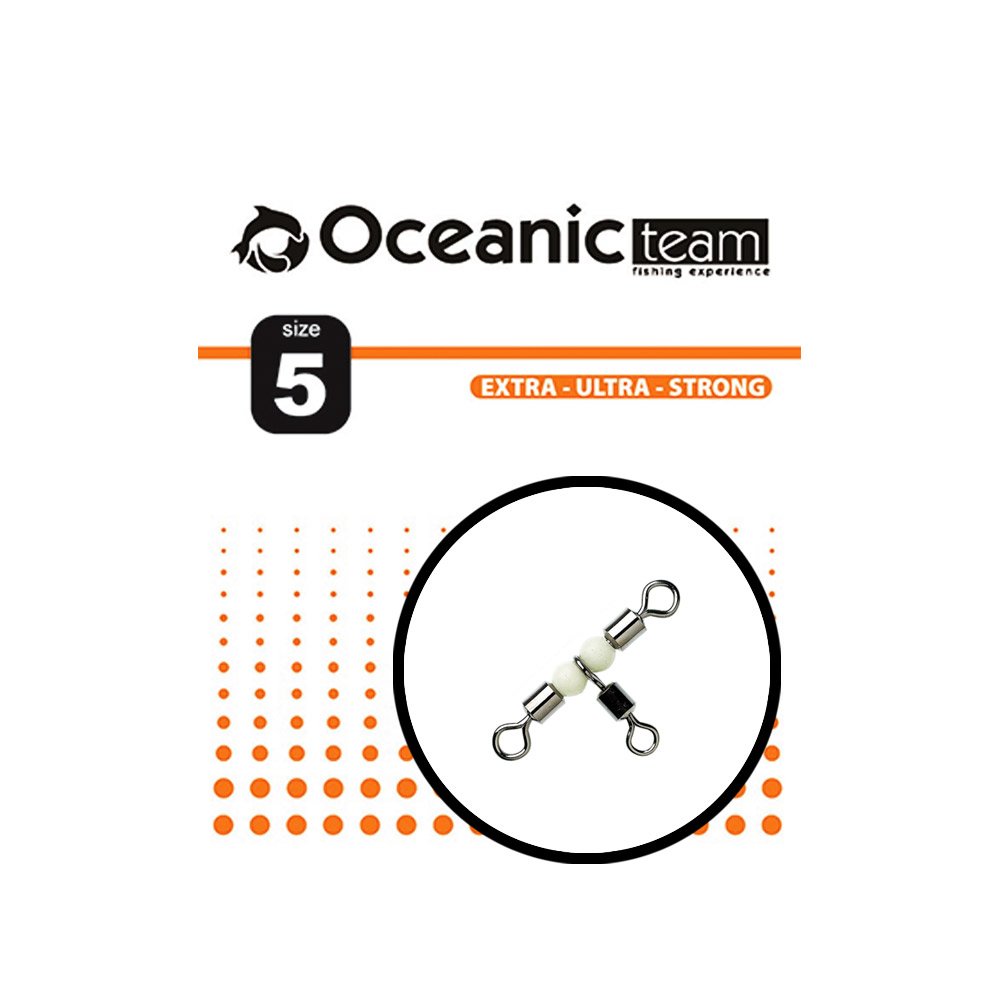 Oceanic Team Στριφτάρι Σταυρός Crossline Rolling Swivel With Glow Beads