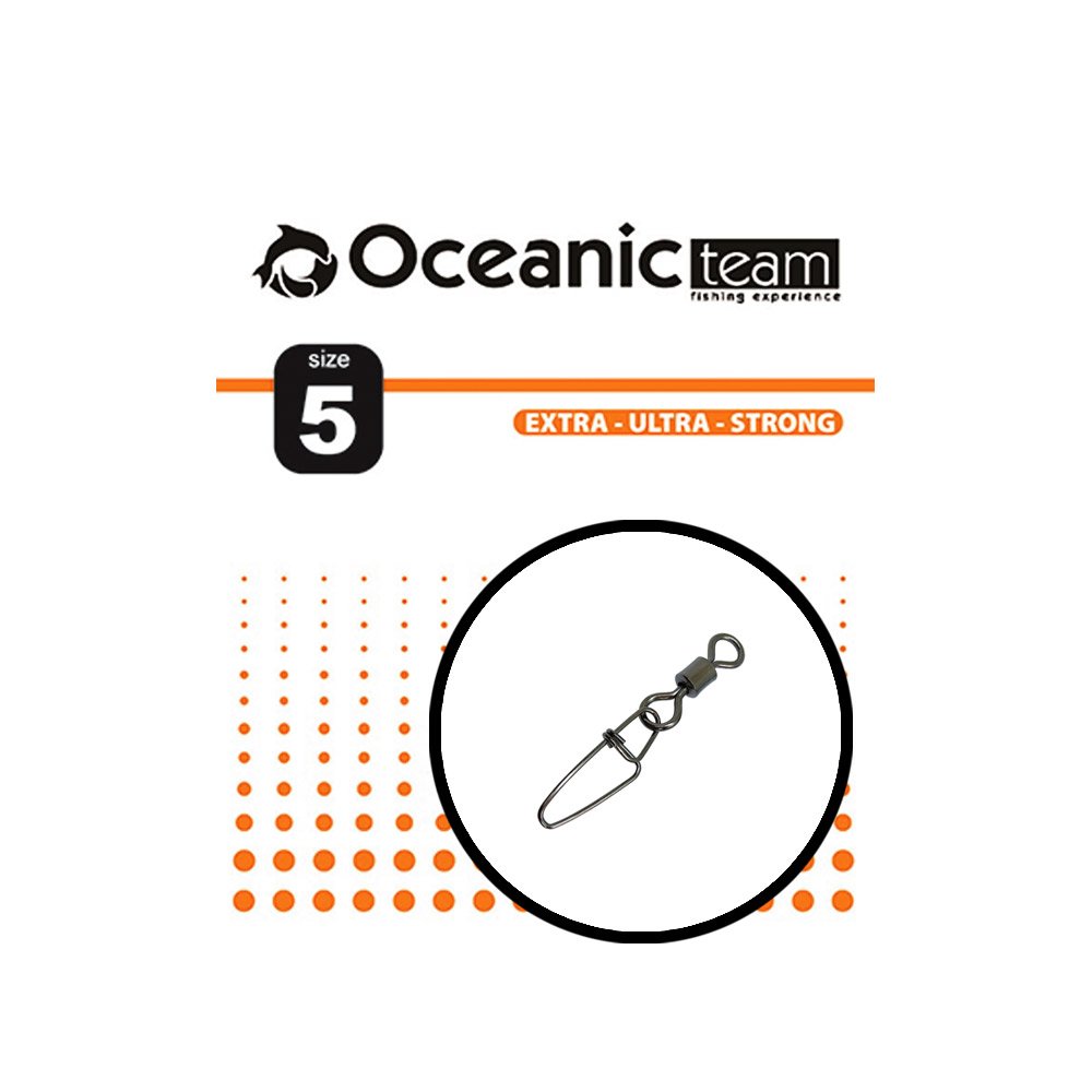 Oceanic Team Στριφτάρι Παραμάνα Rolling Swivel with Insurance Snap
