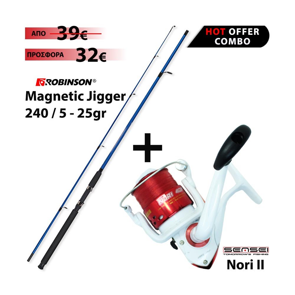 Combo Spinning Robinson Magnetic Jigger 240 / 5 - 25gr + Sensei Nori II 20