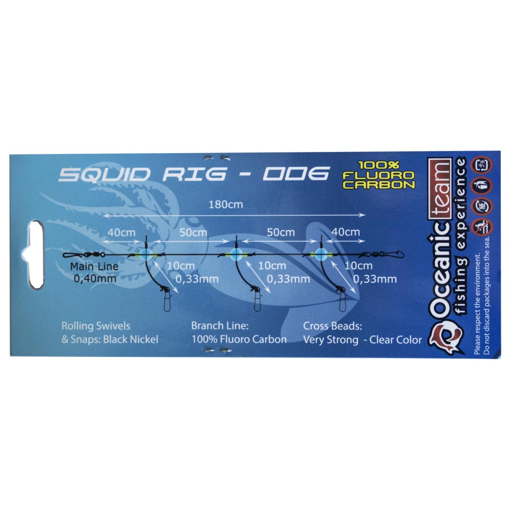 Oceanic Team Amica Squid Rig 3pcs - Έτοιμη Αρματωσιά για Καλαμαριέρες 3pcs