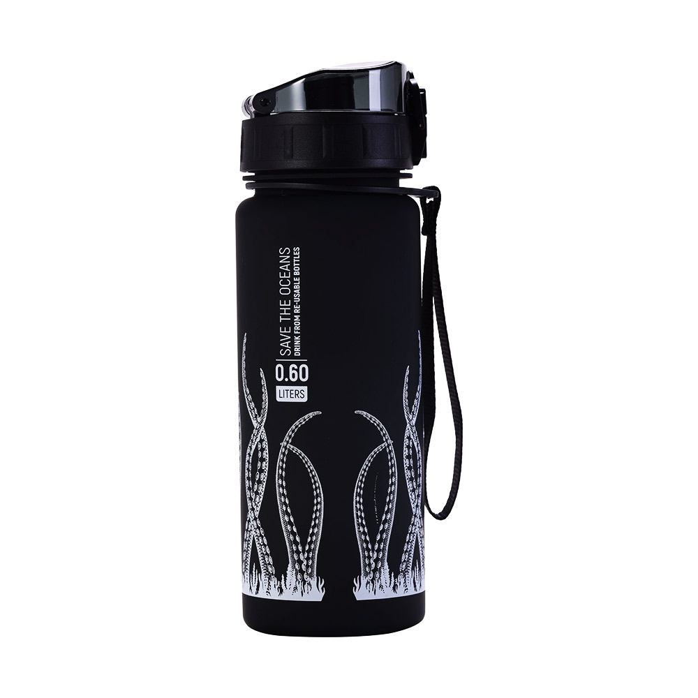 Cressi H2O Frosted Water Bottle 600ml Black Octopus - Μπουκάλι
